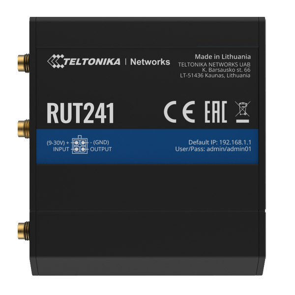 Teltonika Rut241 Industrial 4g/Lte Wifi Cellular Router With Digital Io